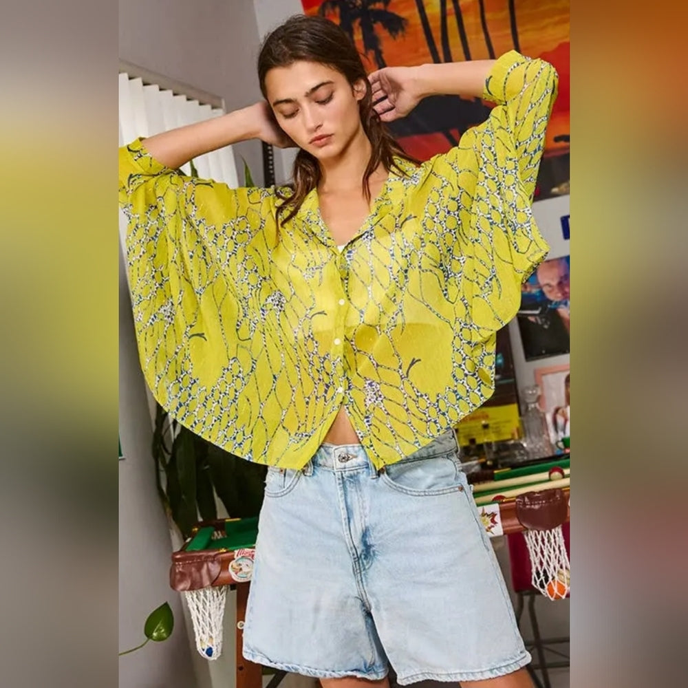 Yellow Floral Women's Top