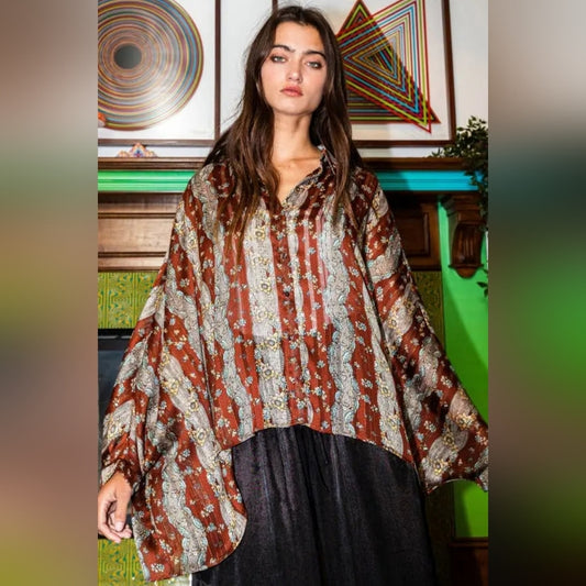 Bohemian Brown Women's Top