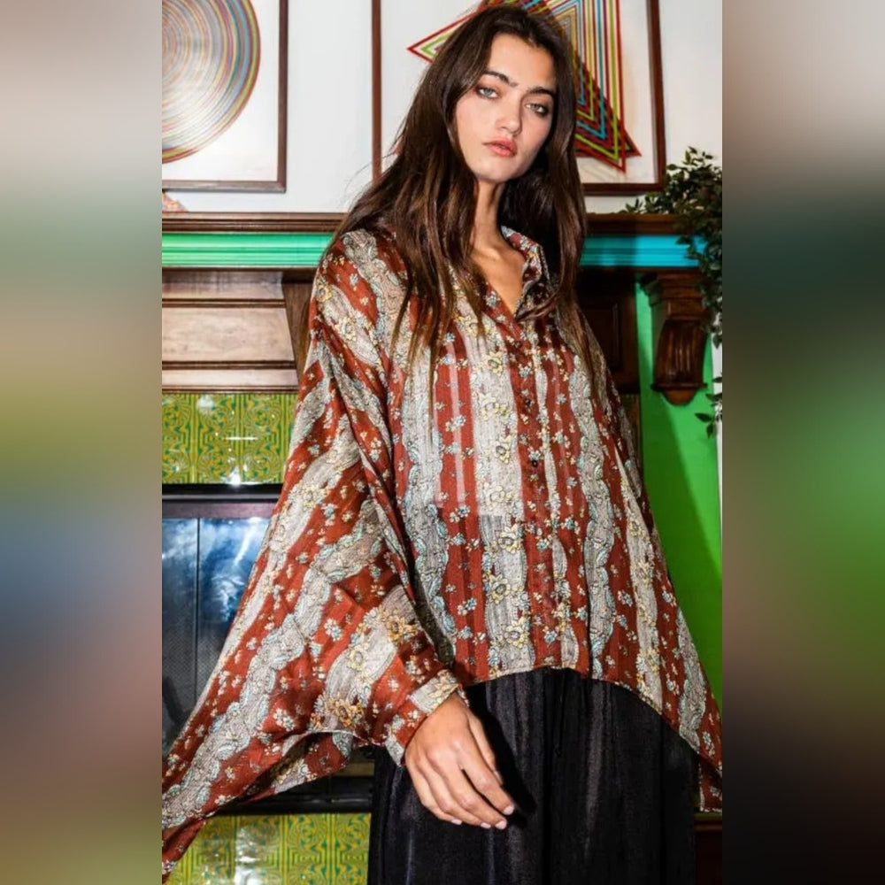 Bohemian Brown Women's Top