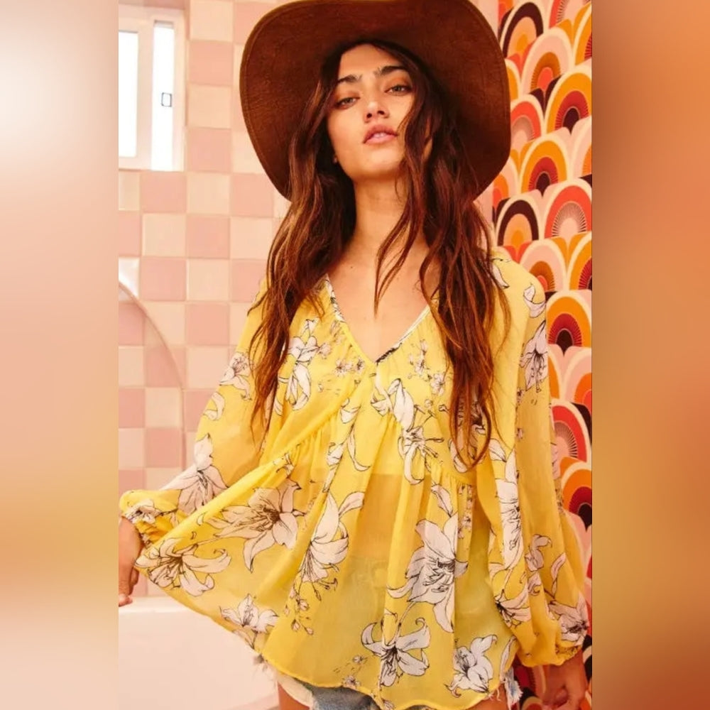 Floral Yellow Blouse