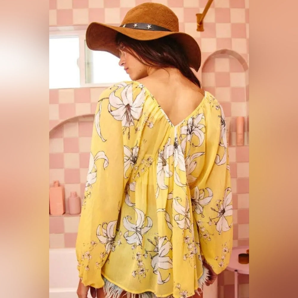 Floral Yellow Blouse