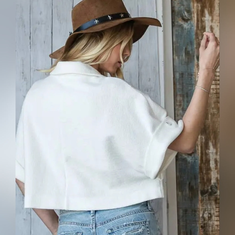 Women's White Button-Up Top
