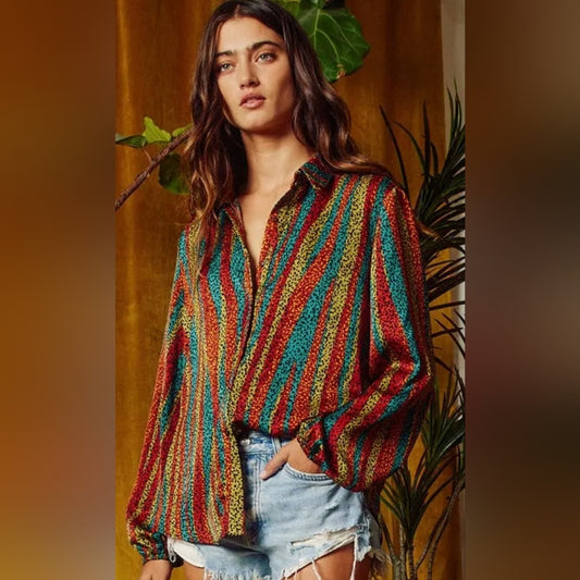 Multicolor Striped Women's Top