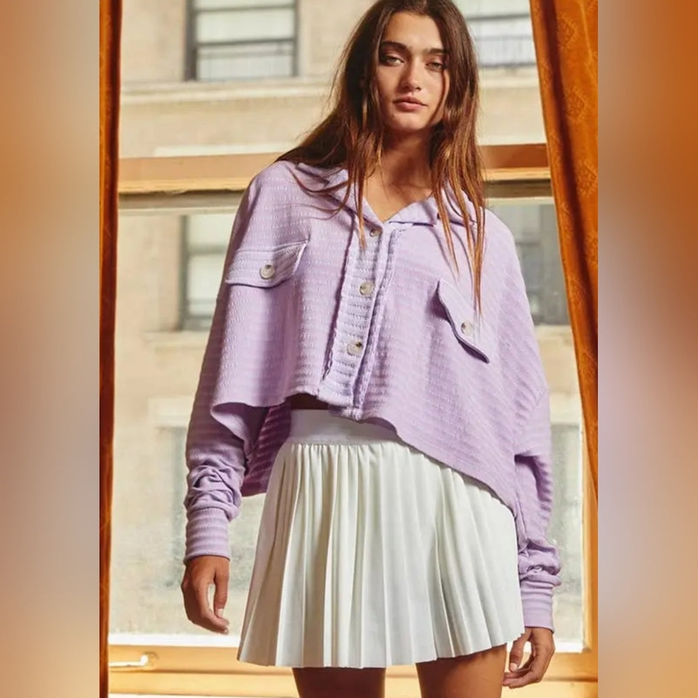 Lavender Cropped Jacket