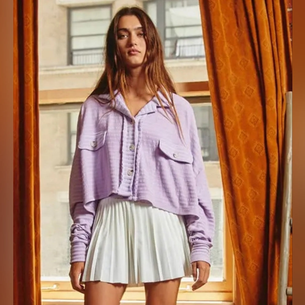 Lavender Cropped Jacket