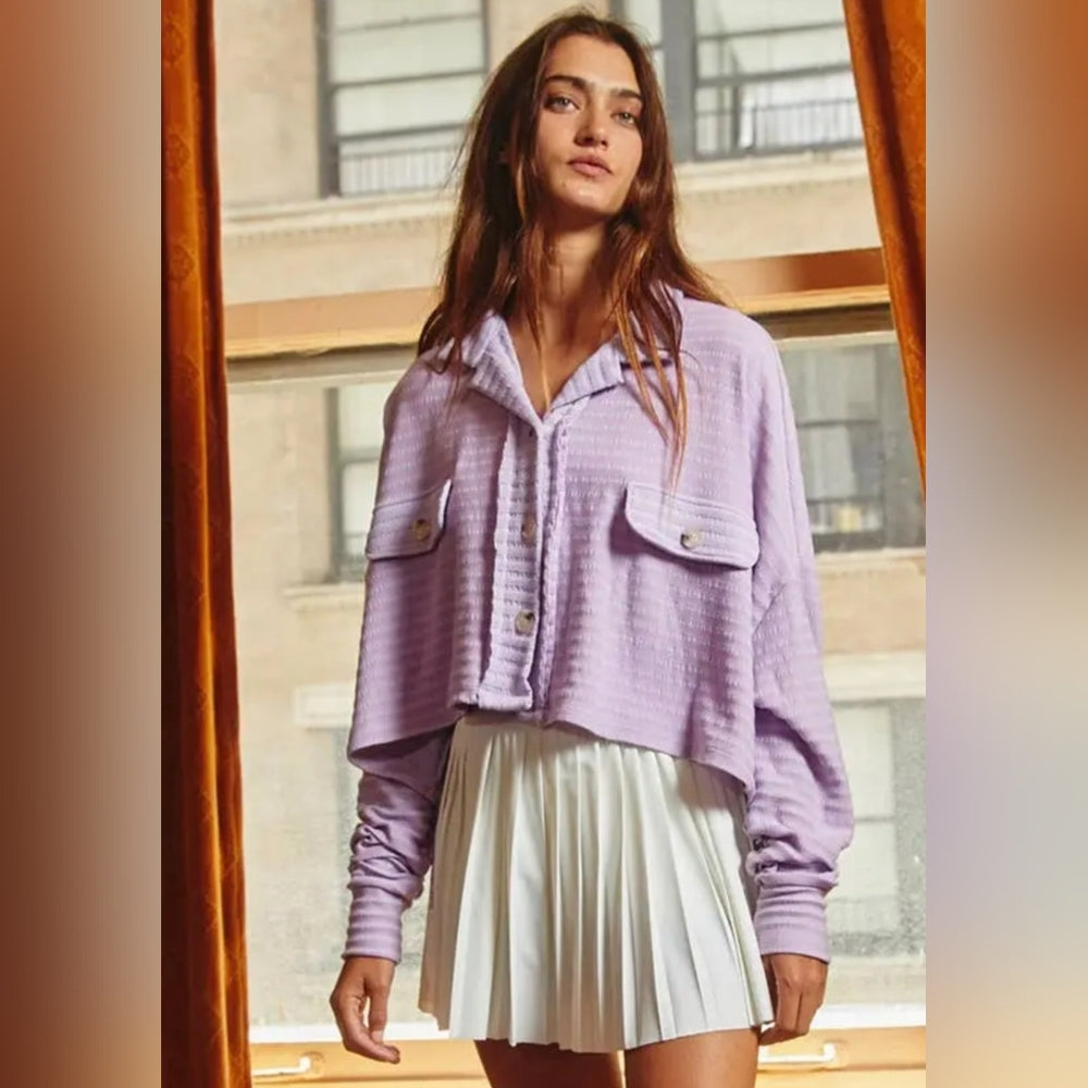 Lavender Cropped Jacket