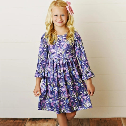 Floral Purple Kids Dress