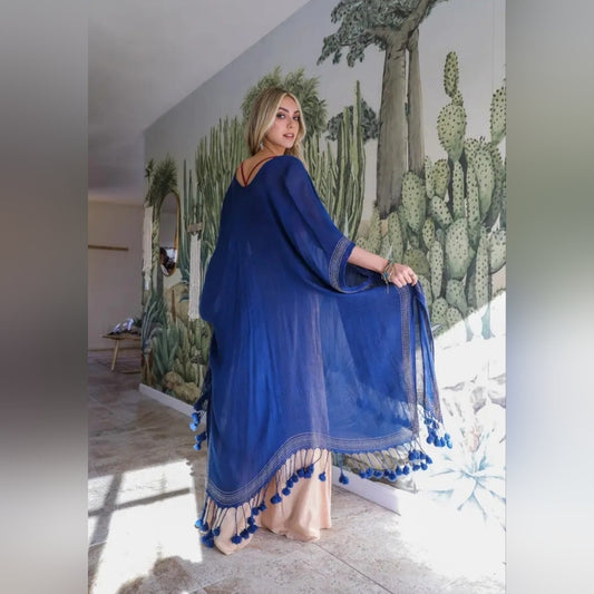 Longline Tassel Border Kimono