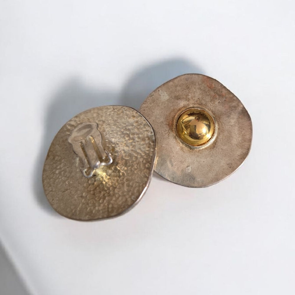 *Vintage*Silver and Gold Tone Clip-on Earrings
