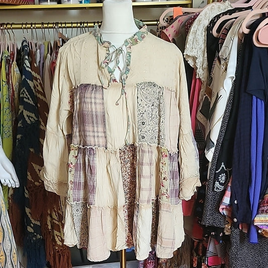 Patchwork Boho Blouse