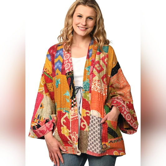 Colorful KANTHA Patchwork Kimono Jacket