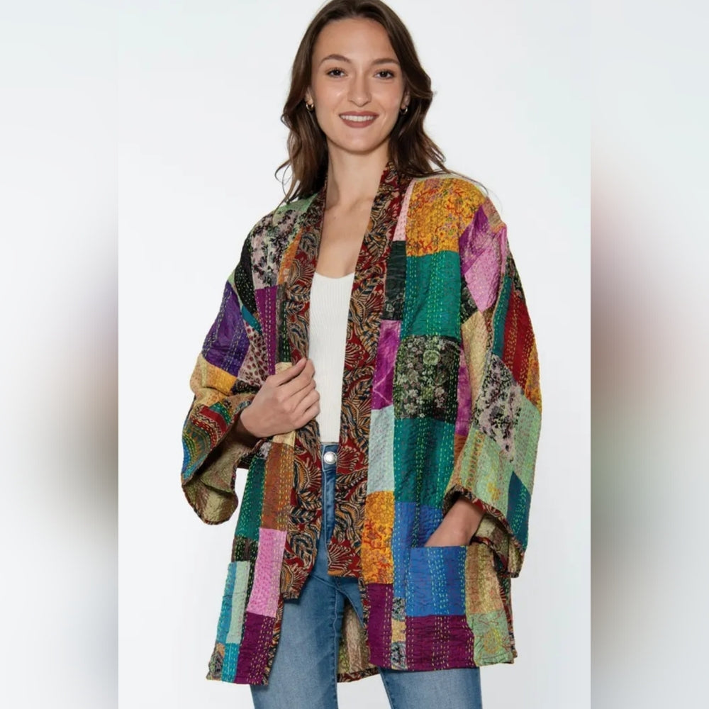 Colorful Patchwork Kimono Jacket