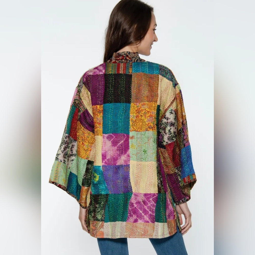 Colorful Patchwork Kimono Jacket