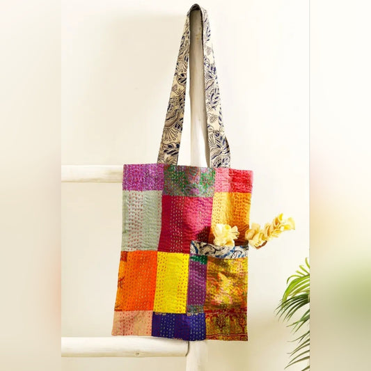 Colorful Patchwork Tote Bag