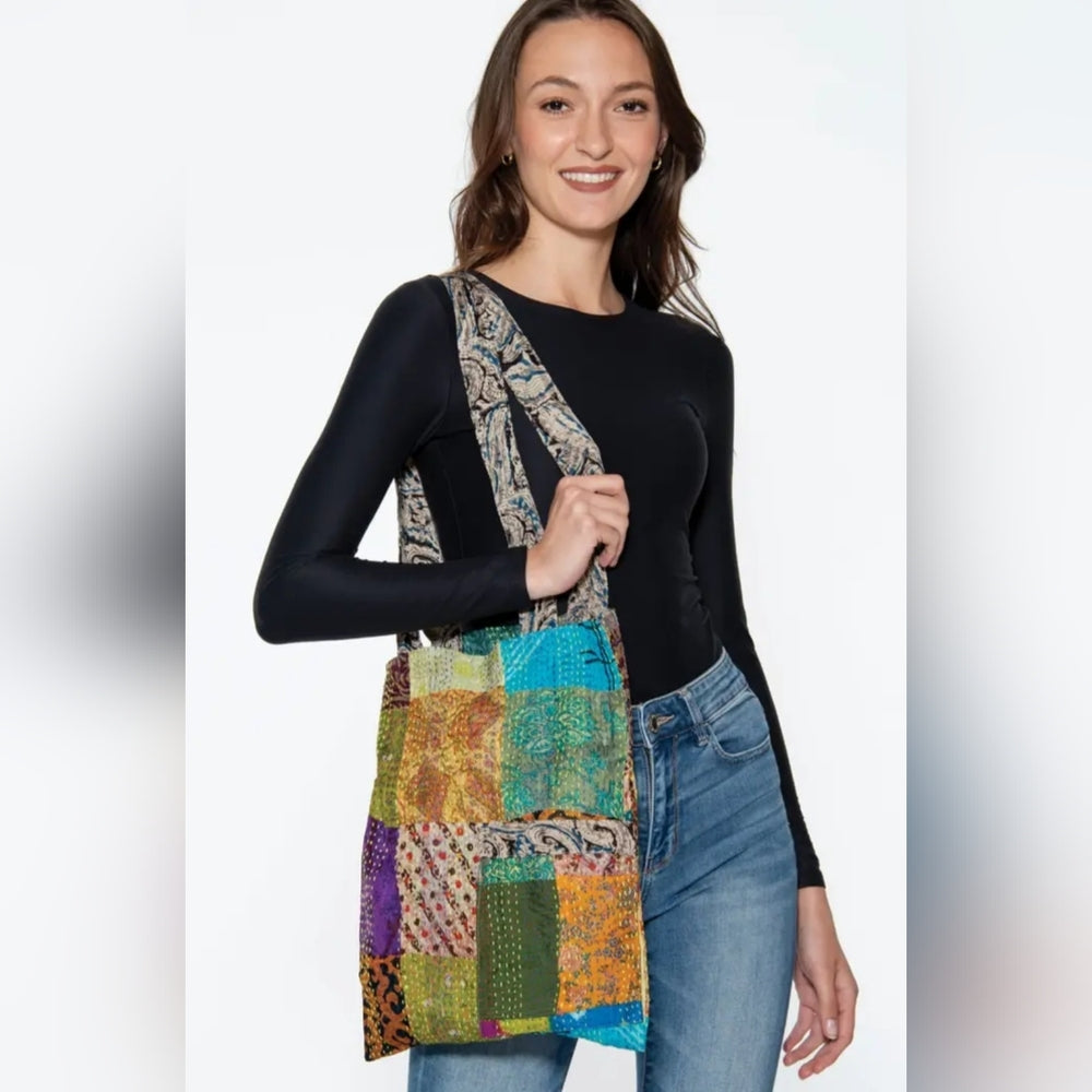 Colorful Patchwork Tote Bag