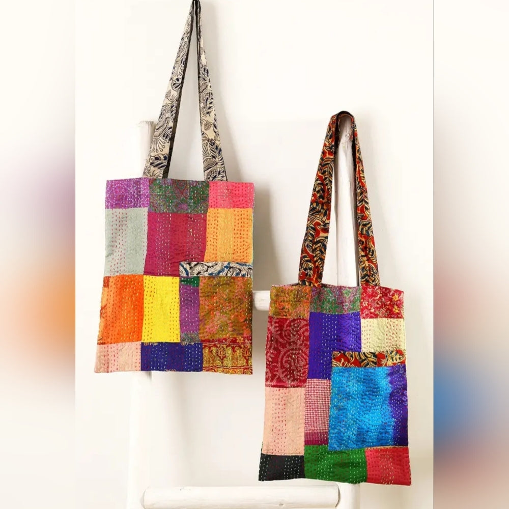 Colorful Patchwork Tote Bag