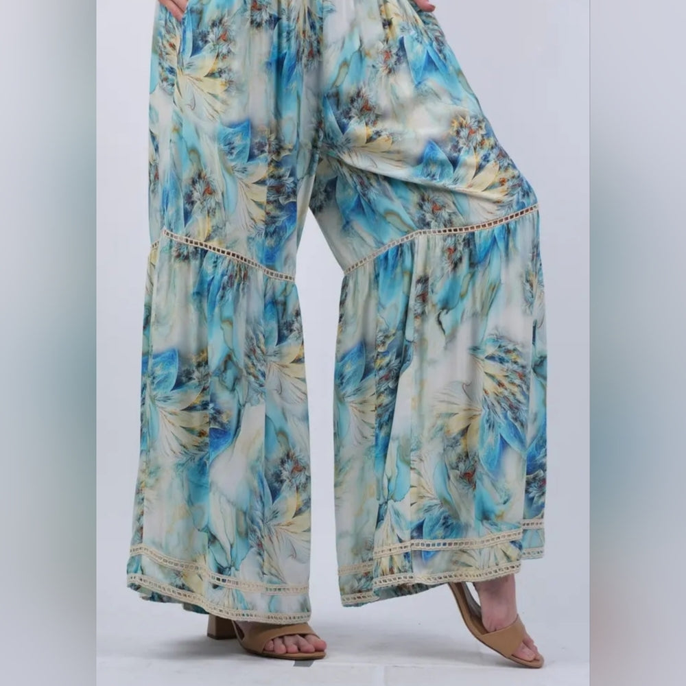 Sacred Threads Pastel Tie-Dye Wide-Leg Pants
