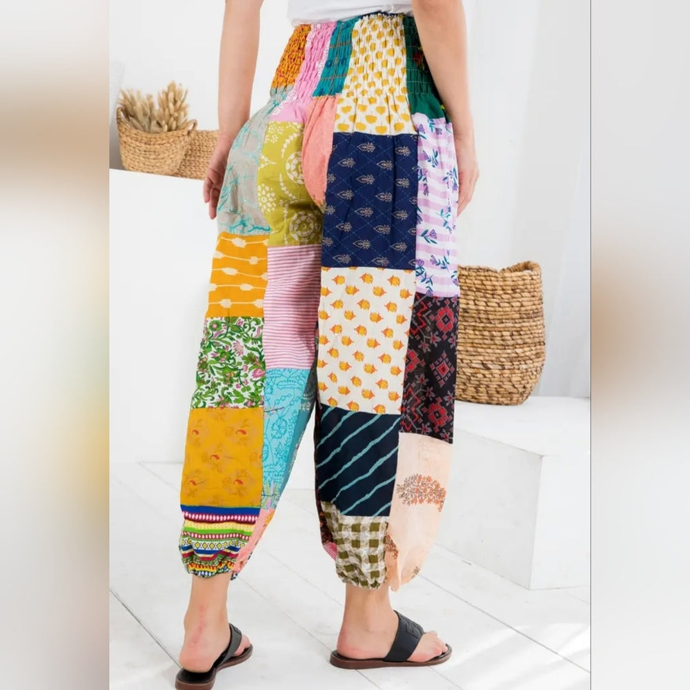 #11303Colorful Patchwork  Pants