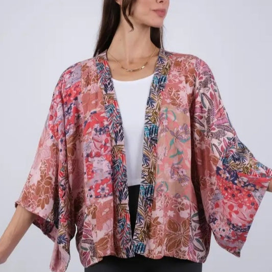 Sacred Threads Multicolor Patchwork Cardigan