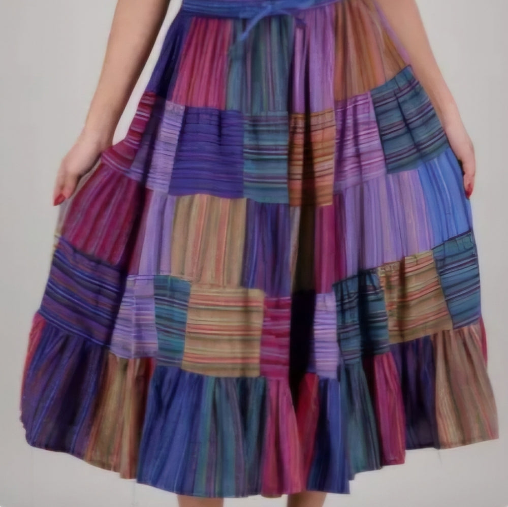 Multicolor Patchwork Skirt