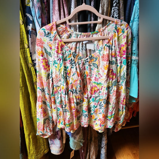 Old Navy Multicolor Floral Blouse
