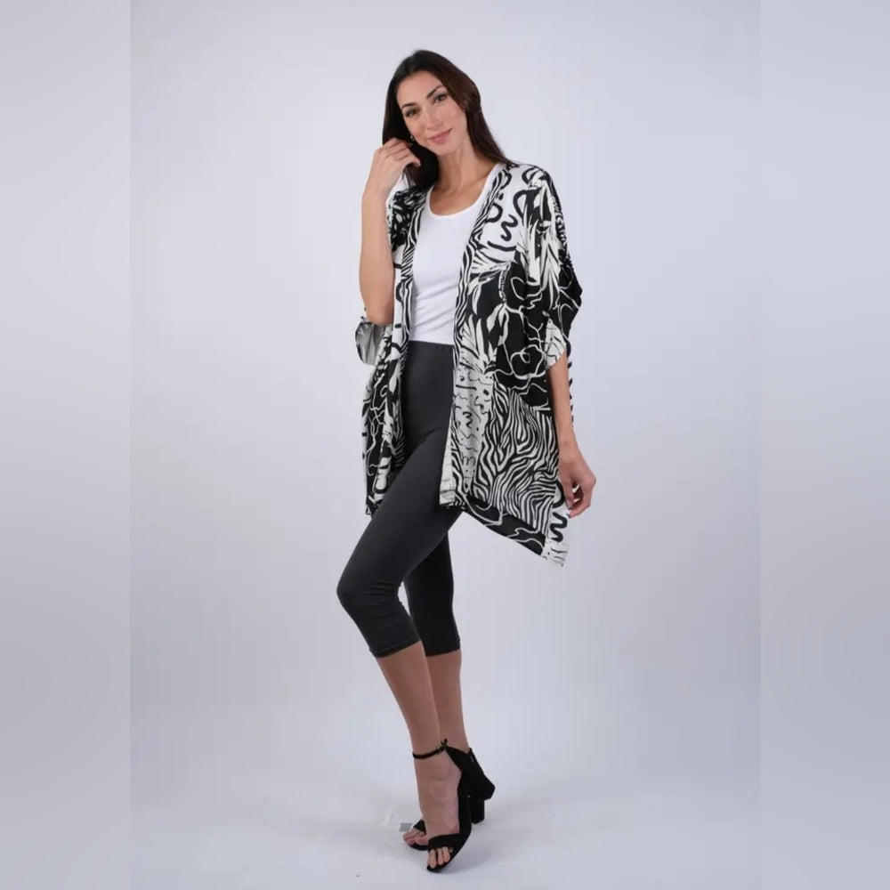 Sacred Threads Black and White Cardigan