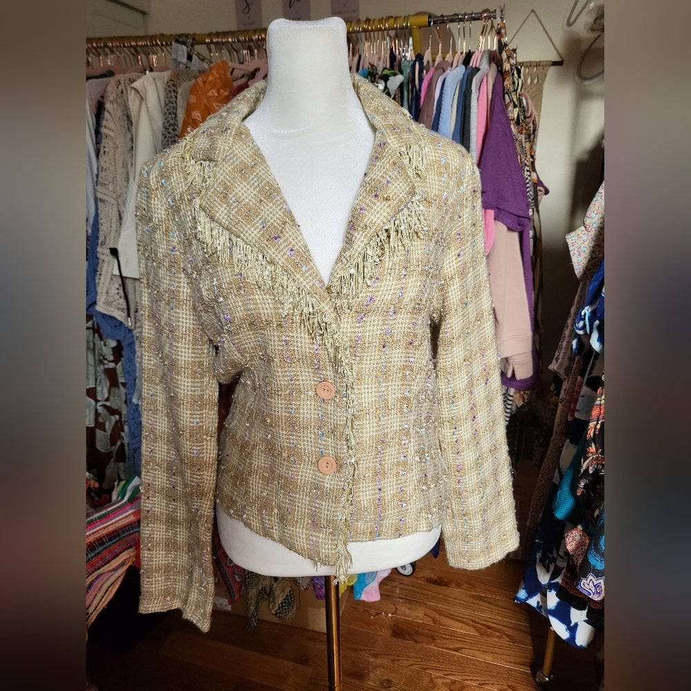 Women's Beige Tweed Jacket