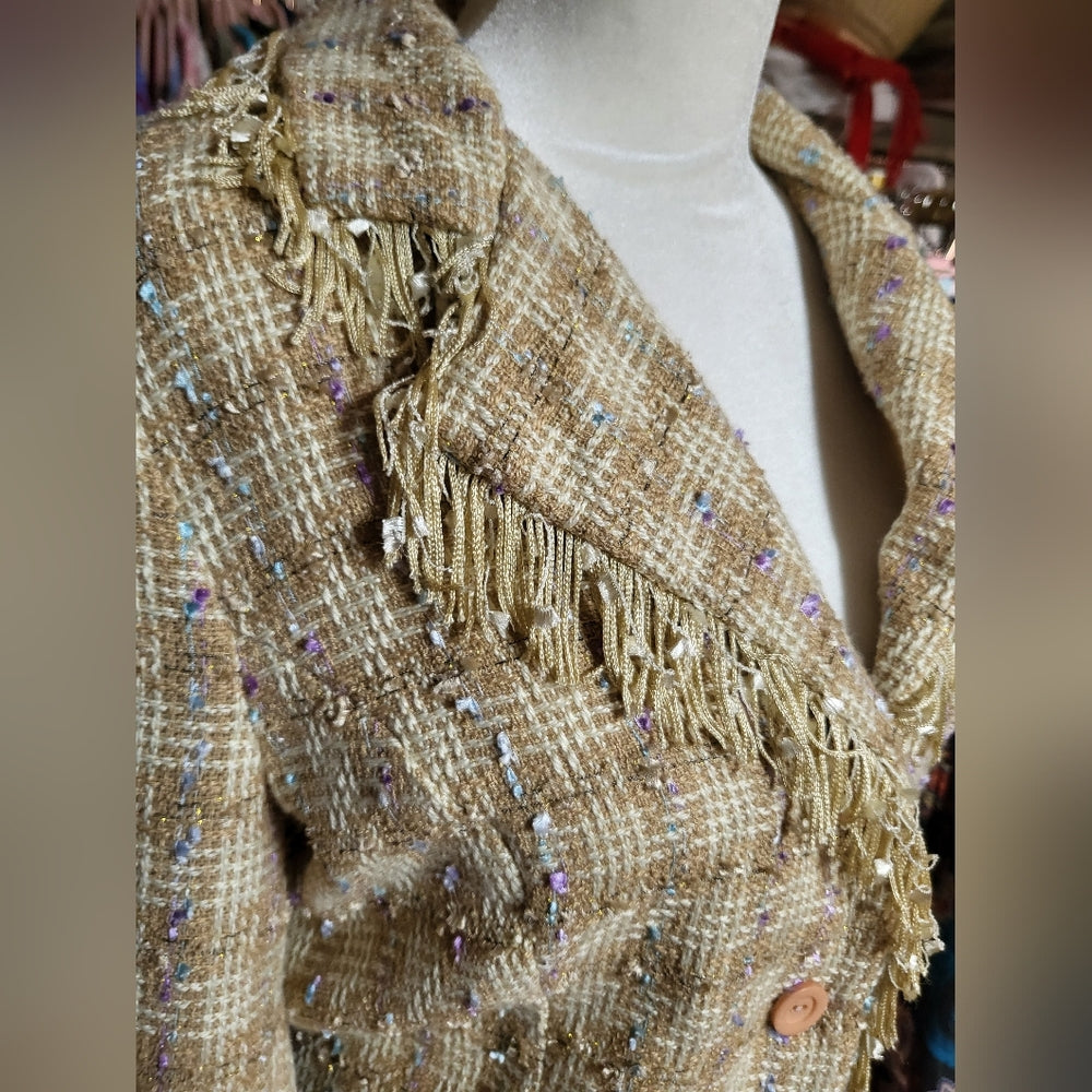Women's Beige Tweed Jacket
