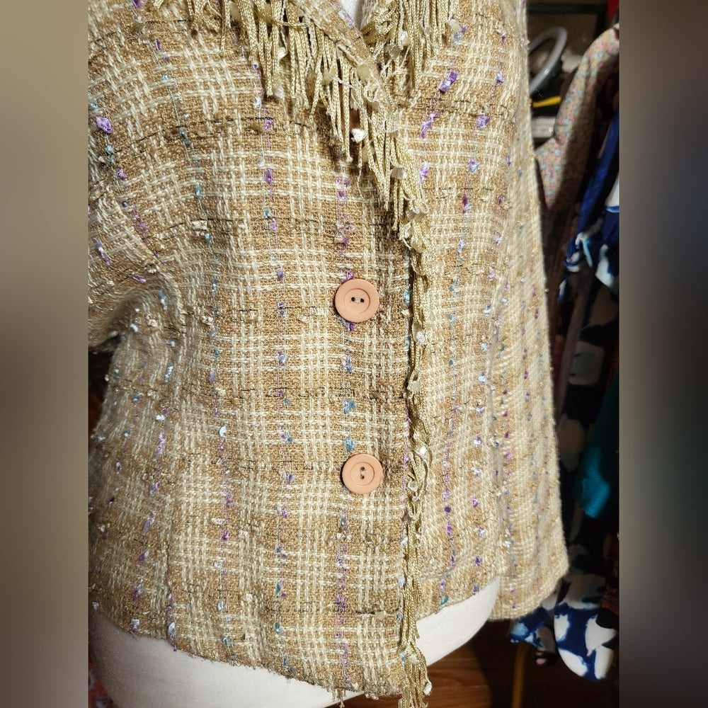 Women's Beige Tweed Jacket