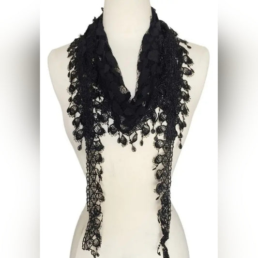 Elegant Black Lace Scarf