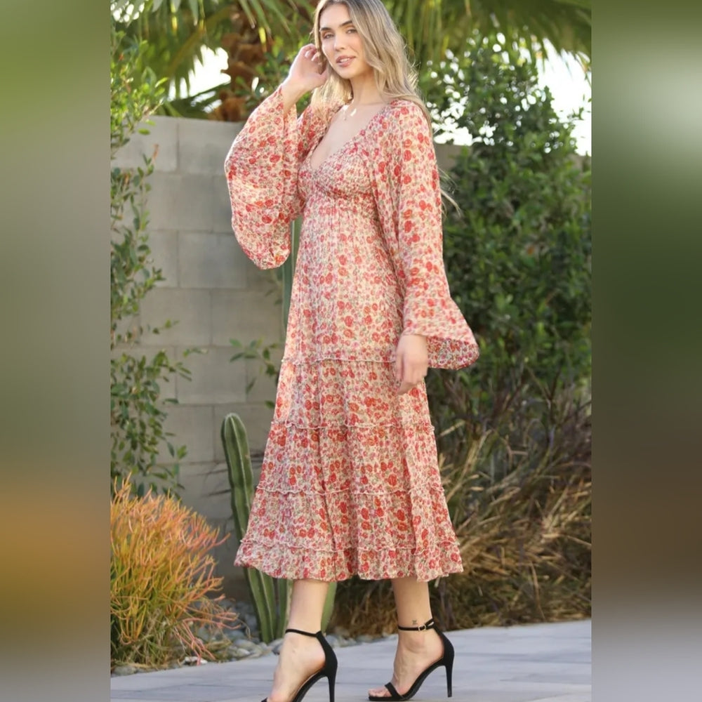 Floral Pink Maxi Dress