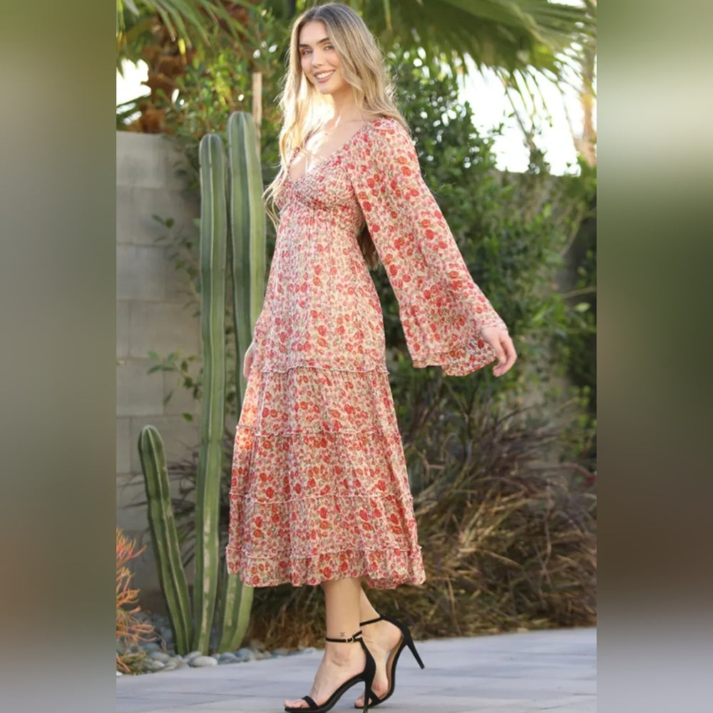 Floral Pink Maxi Dress