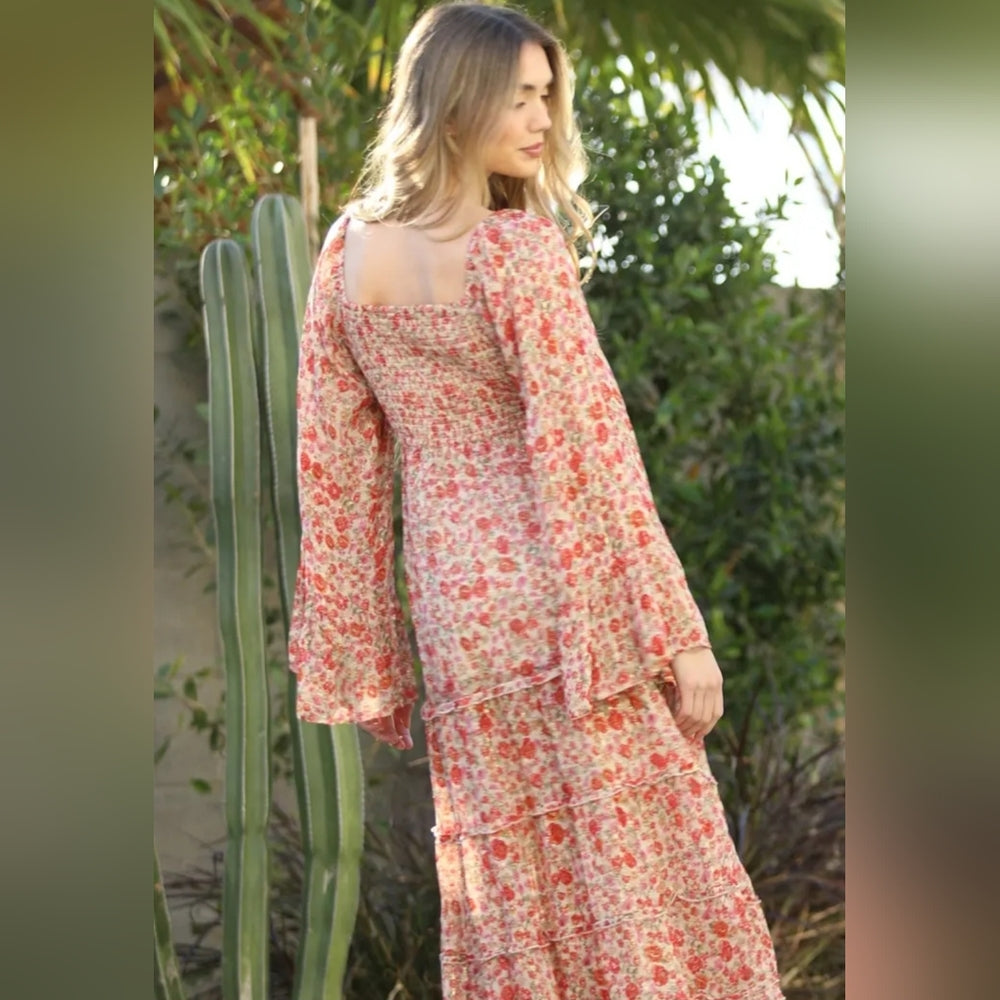 Floral Pink Maxi Dress