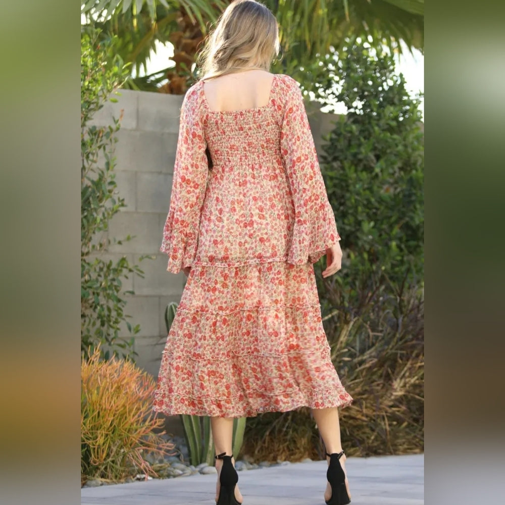 Floral Pink Maxi Dress