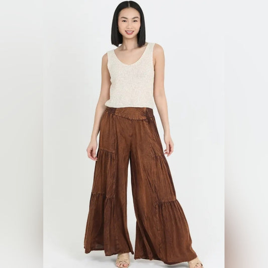 Angie Brown Wide-Leg Pants