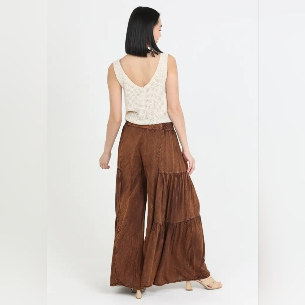 Angie Brown Wide-Leg Pants