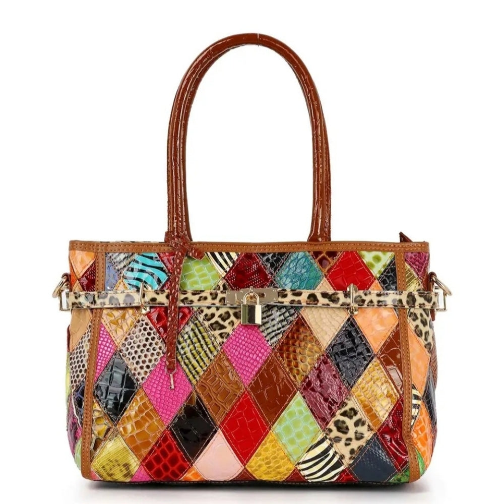 Multicolor Patchwork Tote Bag