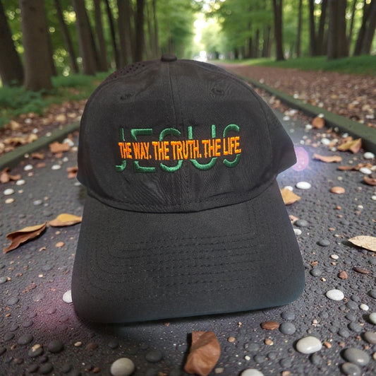 Black Cap with Embroidered Text