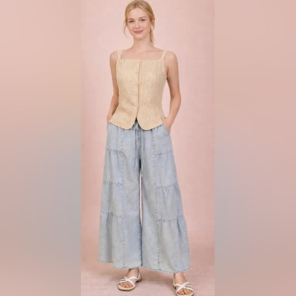 Light Blue Wide-Leg Jeans