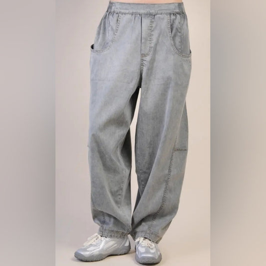 Grey Woven Casual Pants