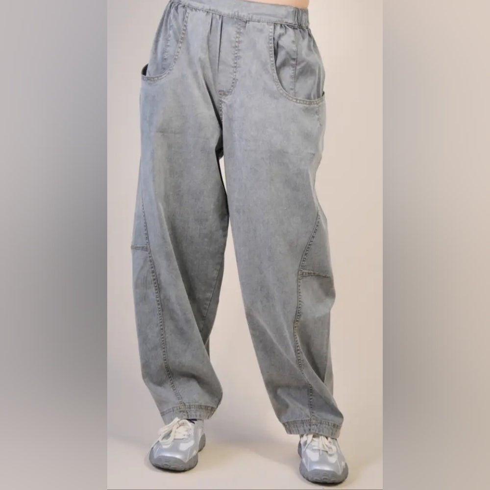 Grey Woven Casual Pants