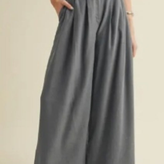 Women's Gray Wide-Leg Pants