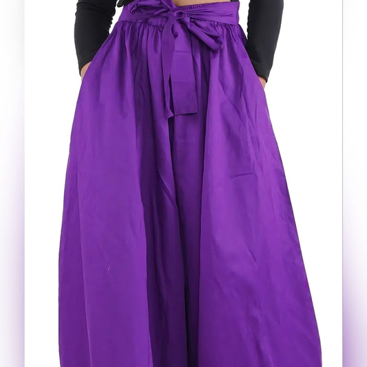 Elegant Purple Wide Leg Pants/headband