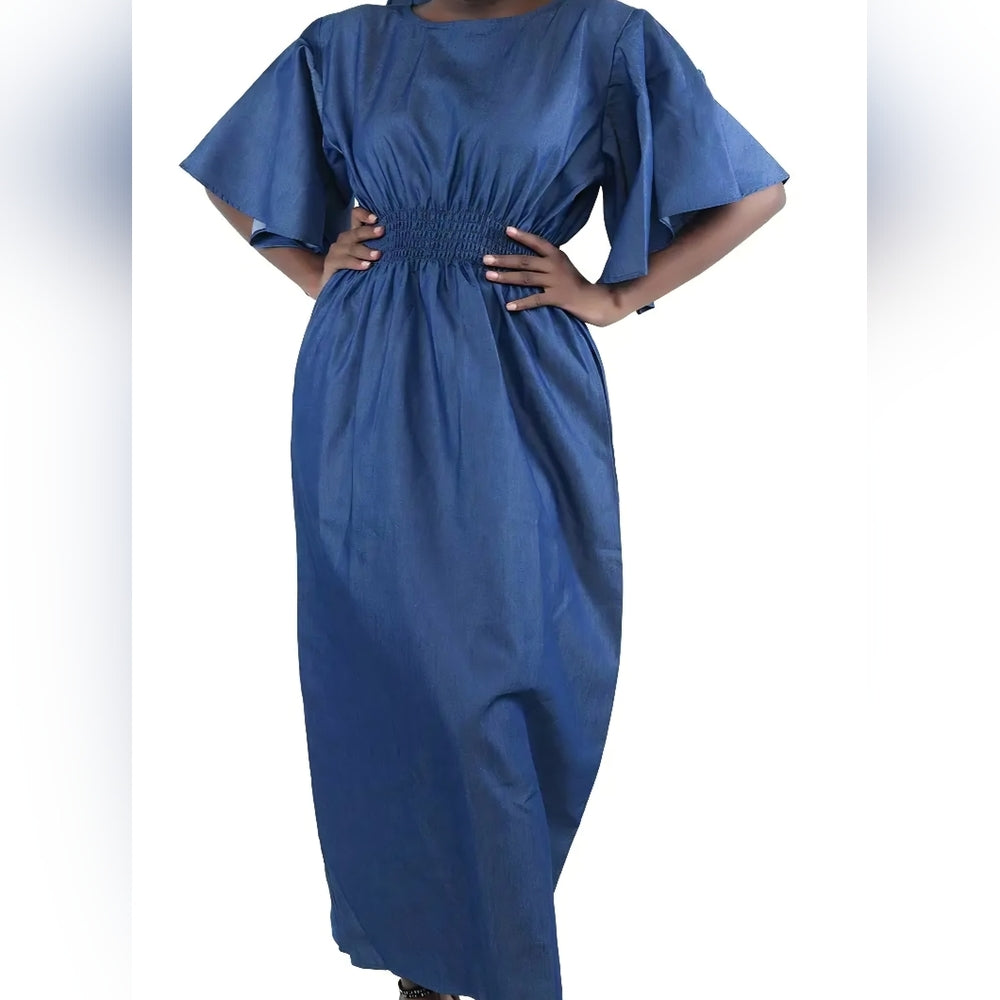 Elegant Blue Maxi Dress