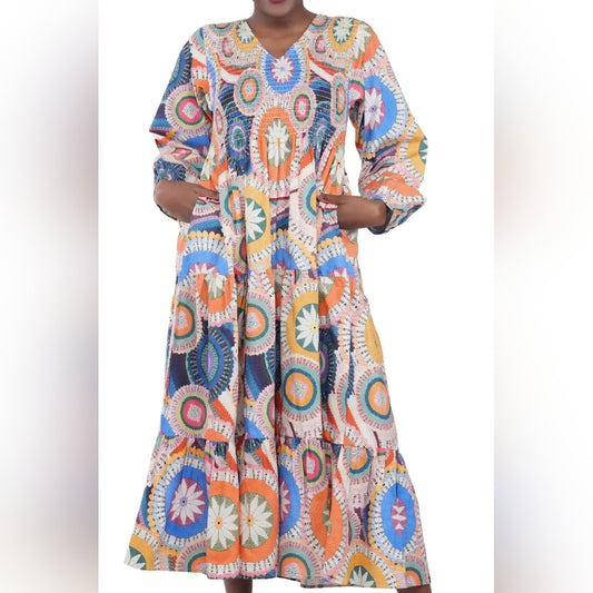 Colorful Patterned Maxi Dress