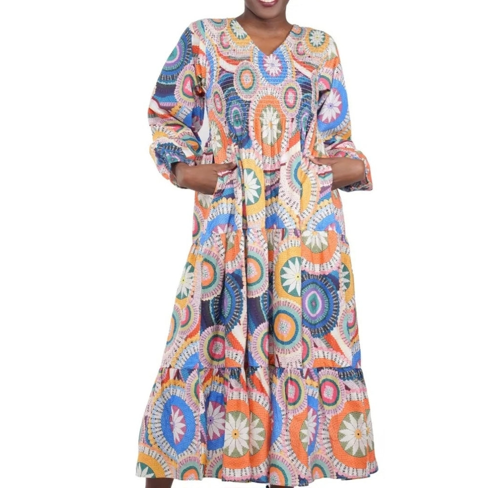Colorful Patterned Maxi Dress