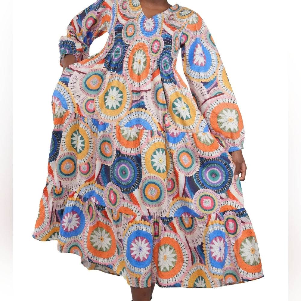 Colorful Patterned Maxi Dress
