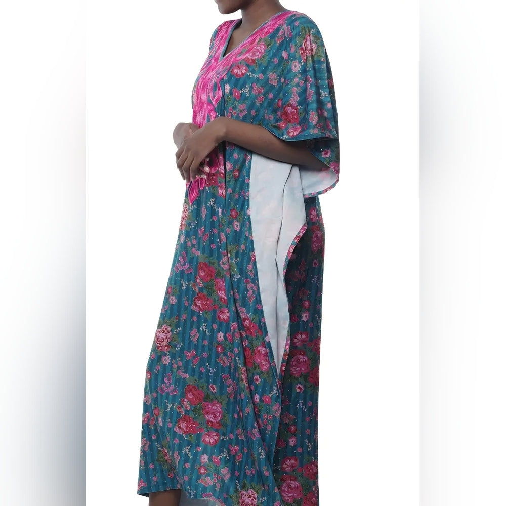 Floral Kaftan with Headwrap