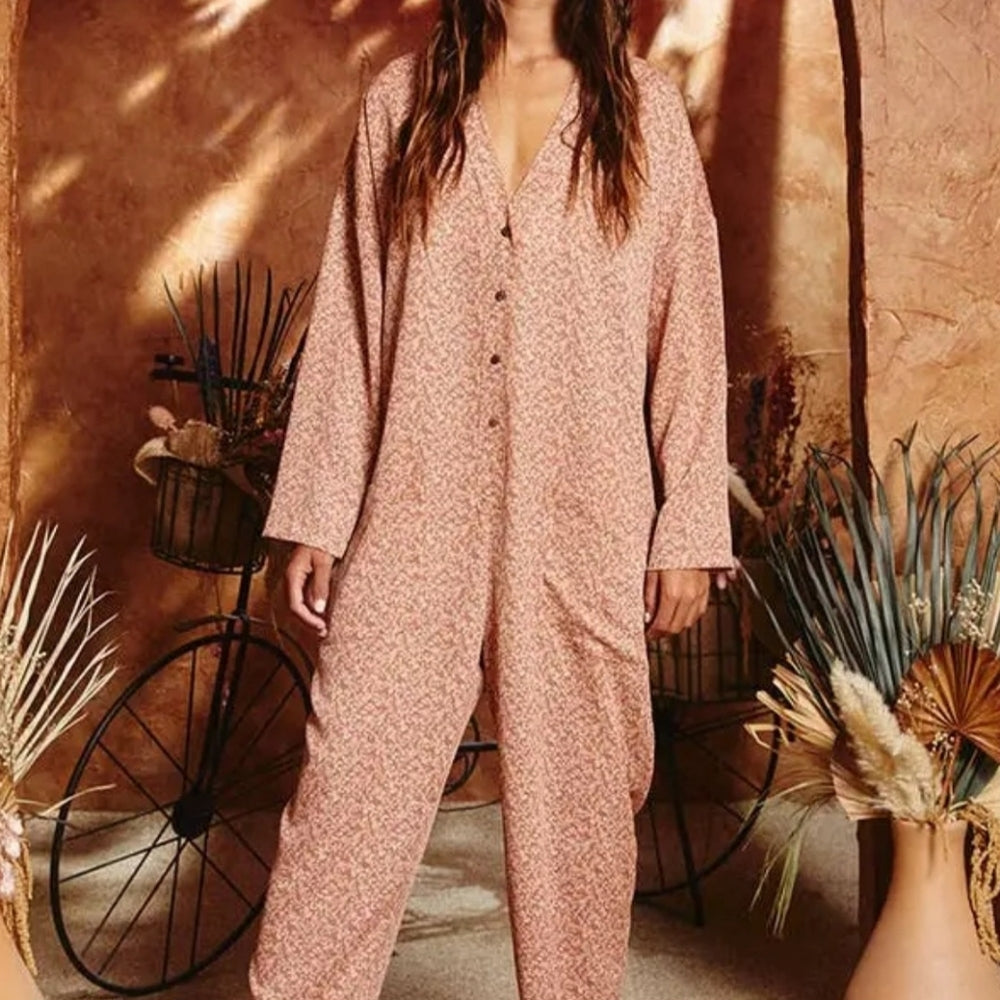 BUCKETLIST Pink Floral Jumpsuit