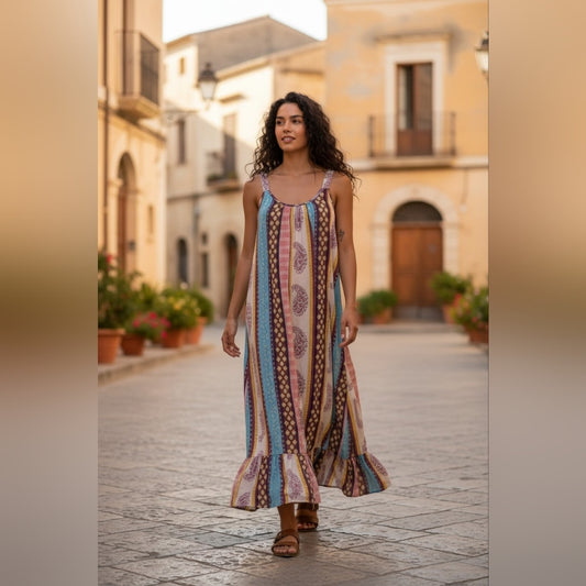 Bohemian Multicolor Maxi Dress